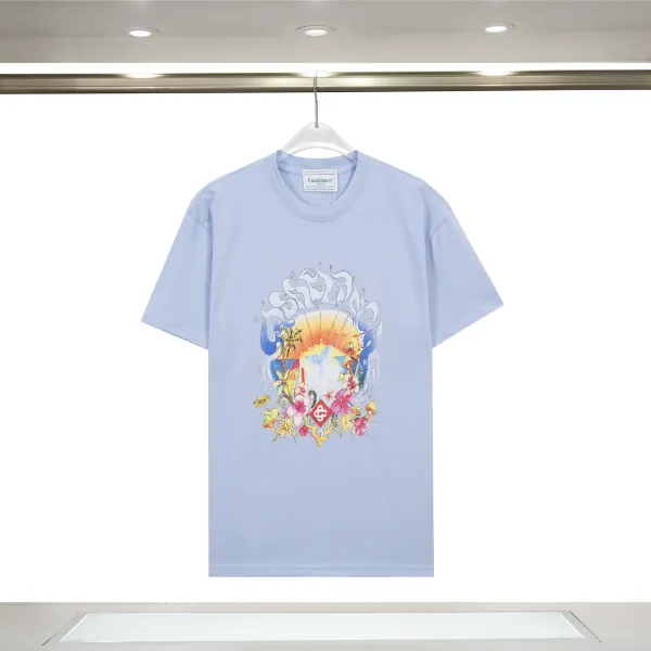 Casablanca Tropical Sunset Graphic T-Shirt Light Blue - 1