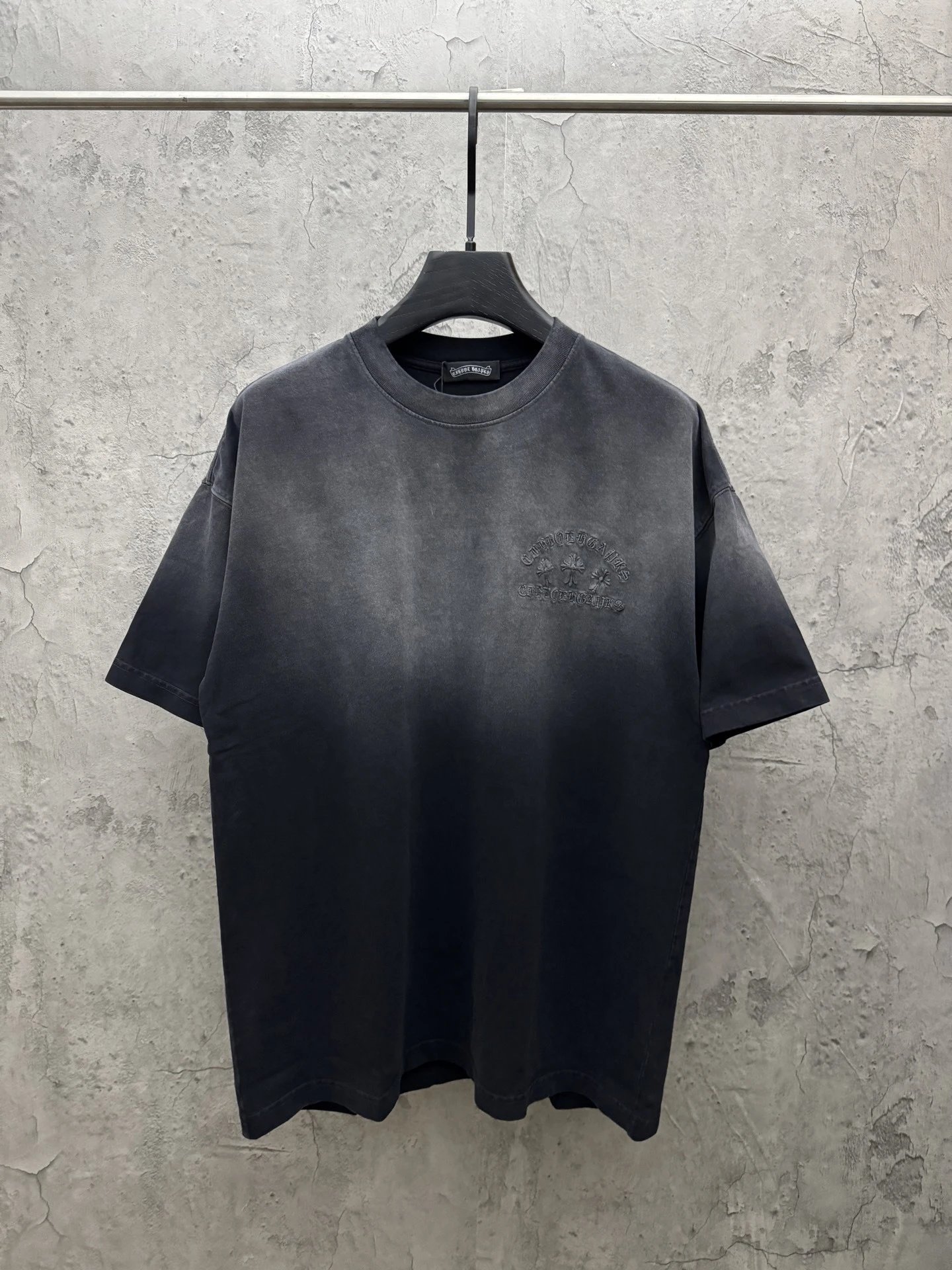 Chrome Hearts Embroidered Washed Black T-Shirt - 3