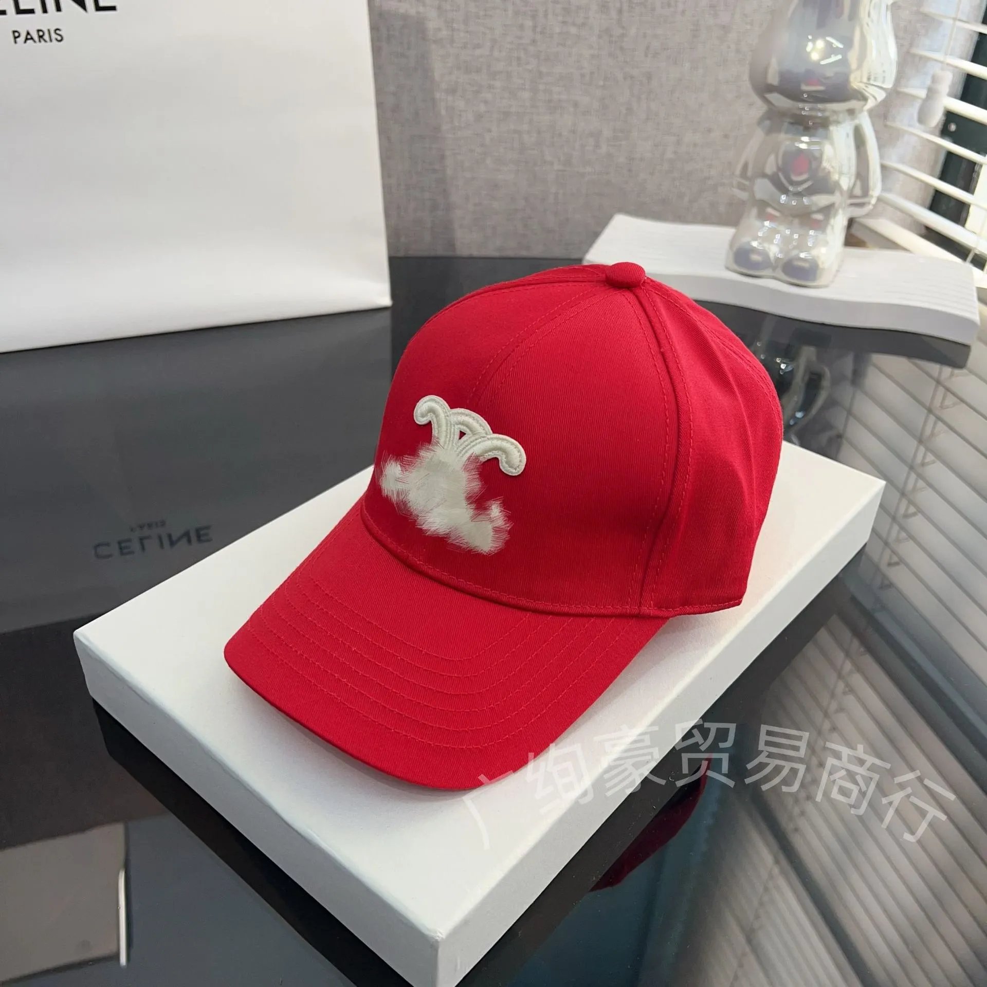 Design Abstract Ink Print White Baseball Cap - 16