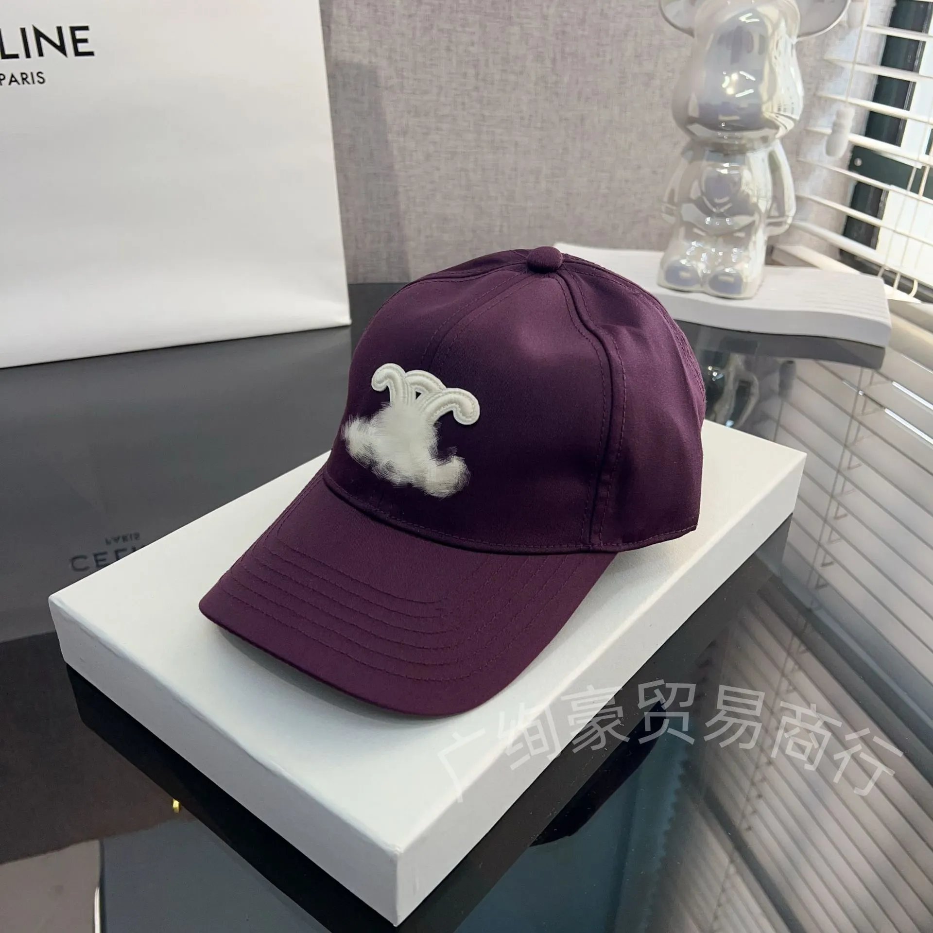 Design Abstract Ink Print White Baseball Cap - 20