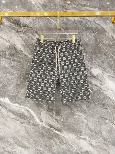 Gucci GG Monogram Print Shorts Black / White - 1