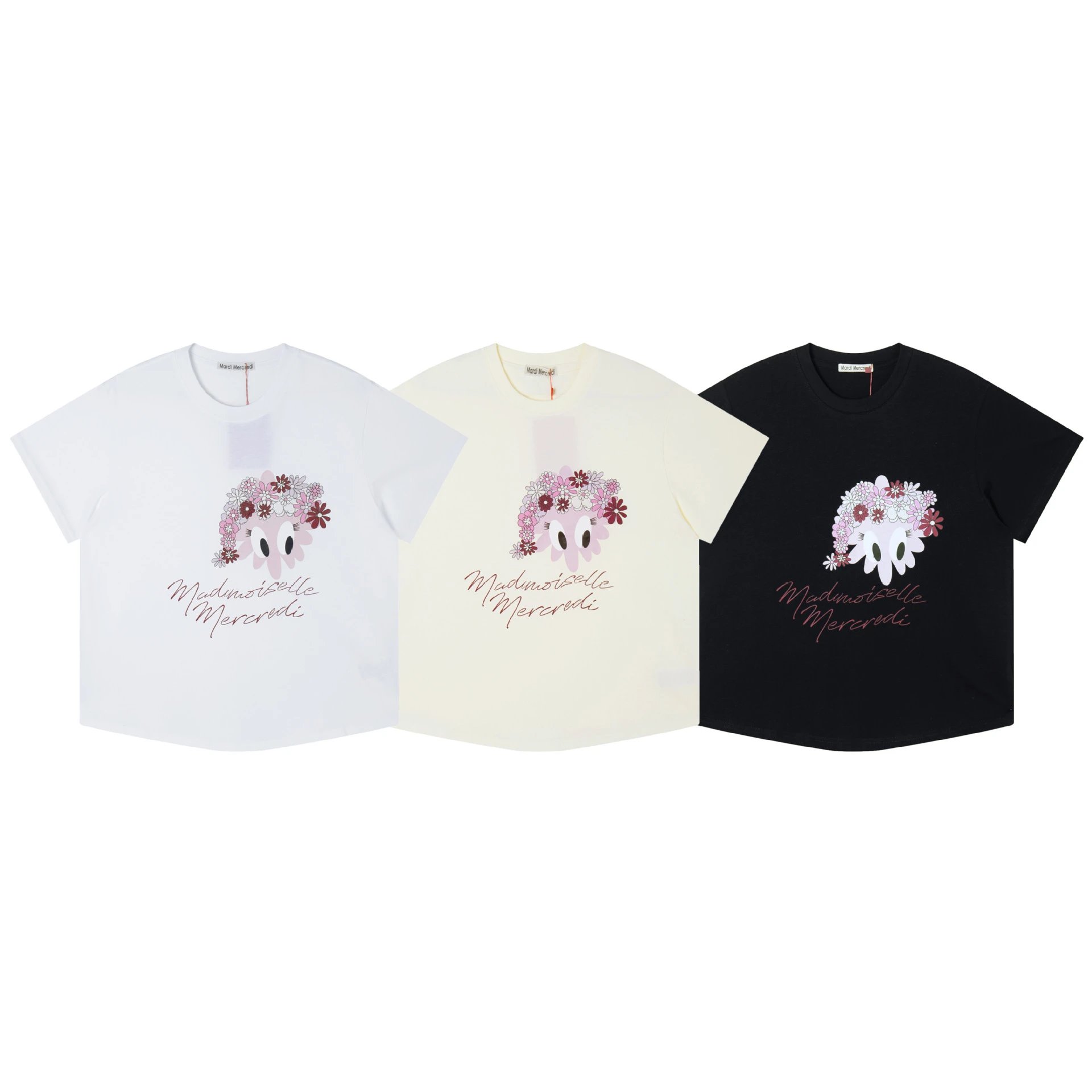 Mardi Mercredi Floral Print T-Shirt Gray - 11