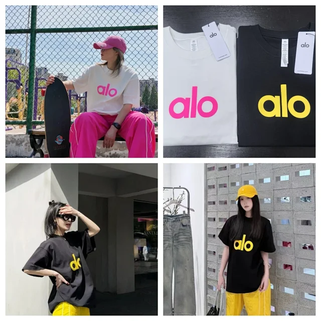 Alo T-Shirts Oversized short-sleeve logo T-shirt product detail image 2