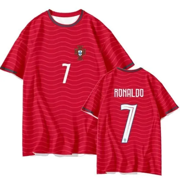 Portugal National Team Bernardo Silva #10 Jersey Red T-Shirt - 5