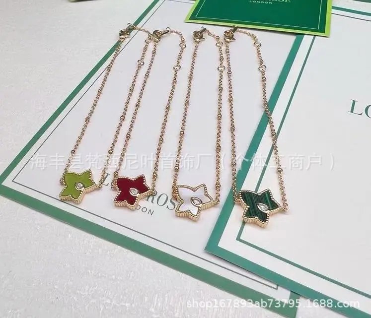 Design Star Charm Gold-Tone Bracelet with Green Enamel Jewelry - 4