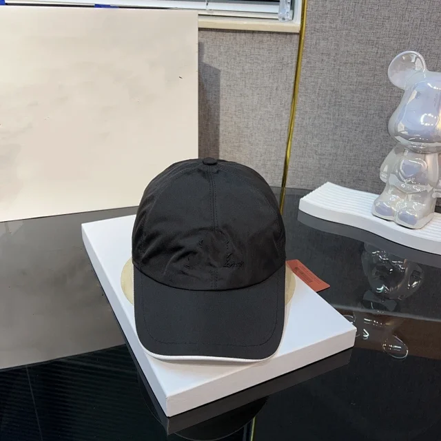 Longchamp Hats Embroidered Horse Logo Baseball Cap with Contrast Trim product detail image 4
