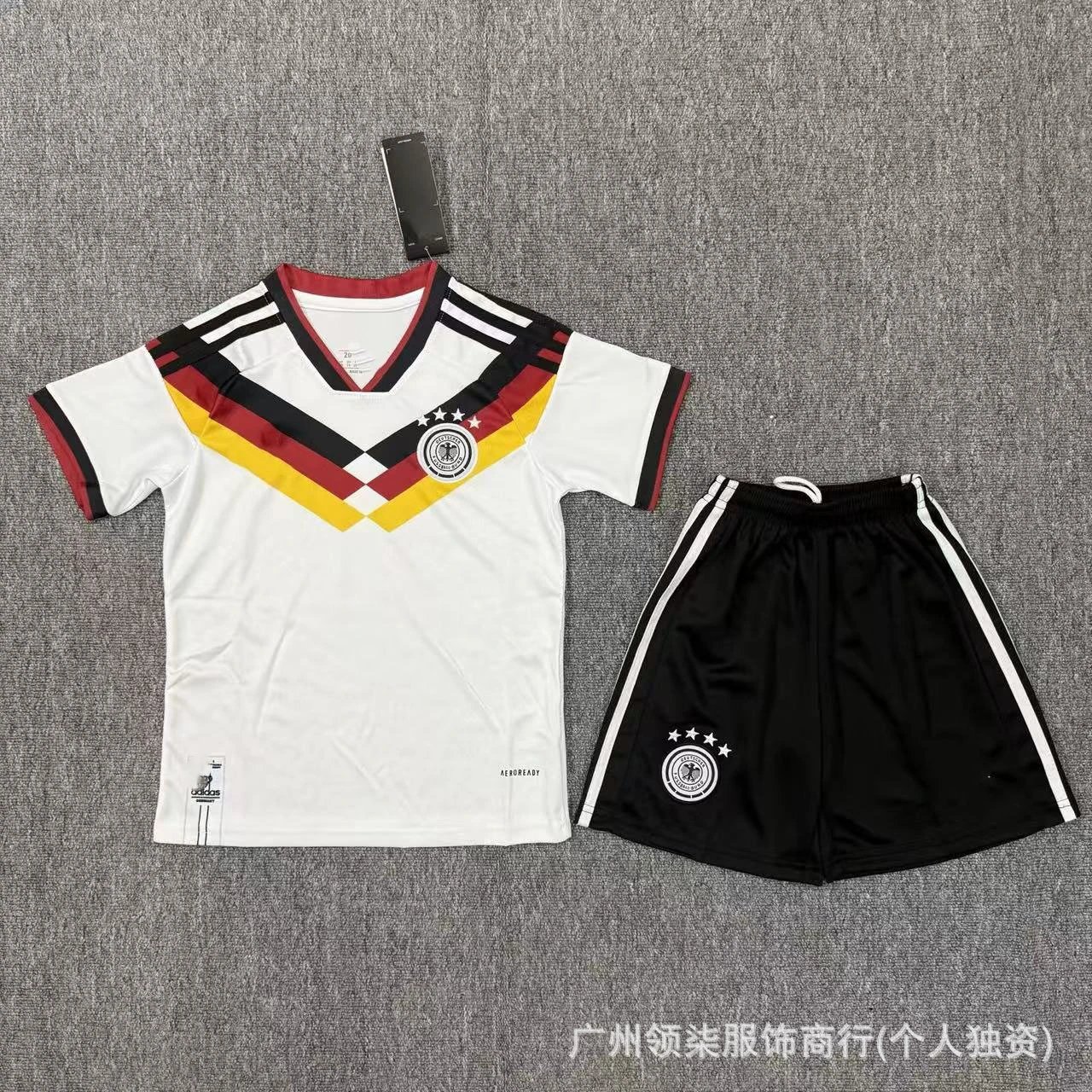 CBF Brazil Away Kit Navy Blue Patterned Jersey and Shorts Set - 7