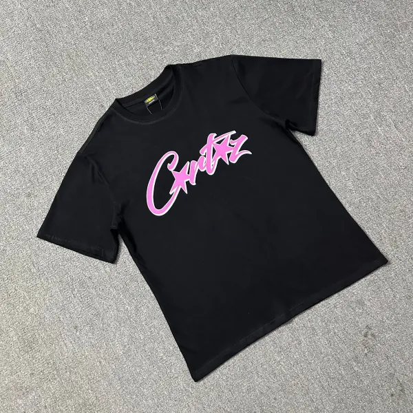 Corteiz Script Logo Black T-Shirt - 1