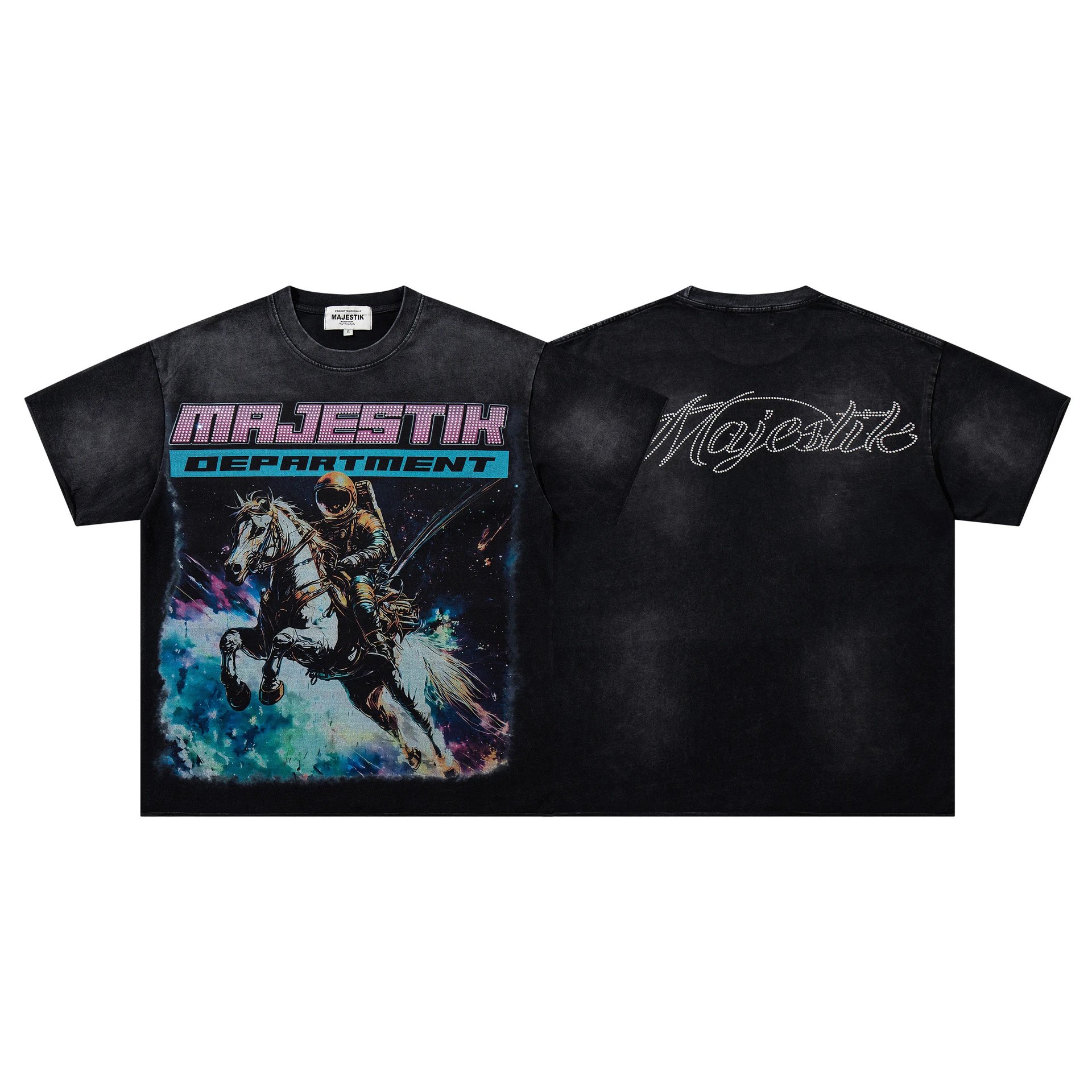Design Majestik Racing Street Legends Oversized Graphic T-Shirt Black T-Shirts - 6