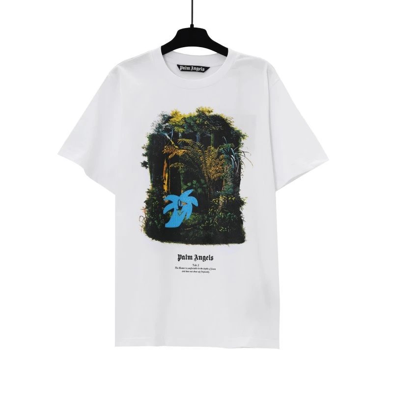 Palm Angels Logo Embroidered White T-Shirt - 9