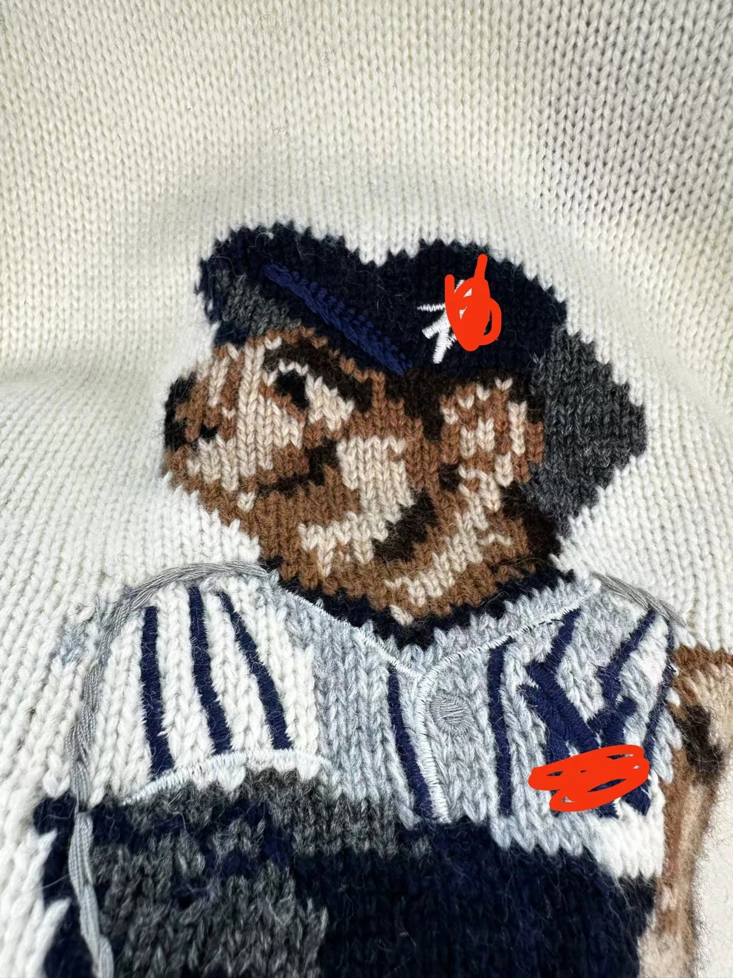 MLB x Human Made Baseball Bear Knit Sweater Navy - 2