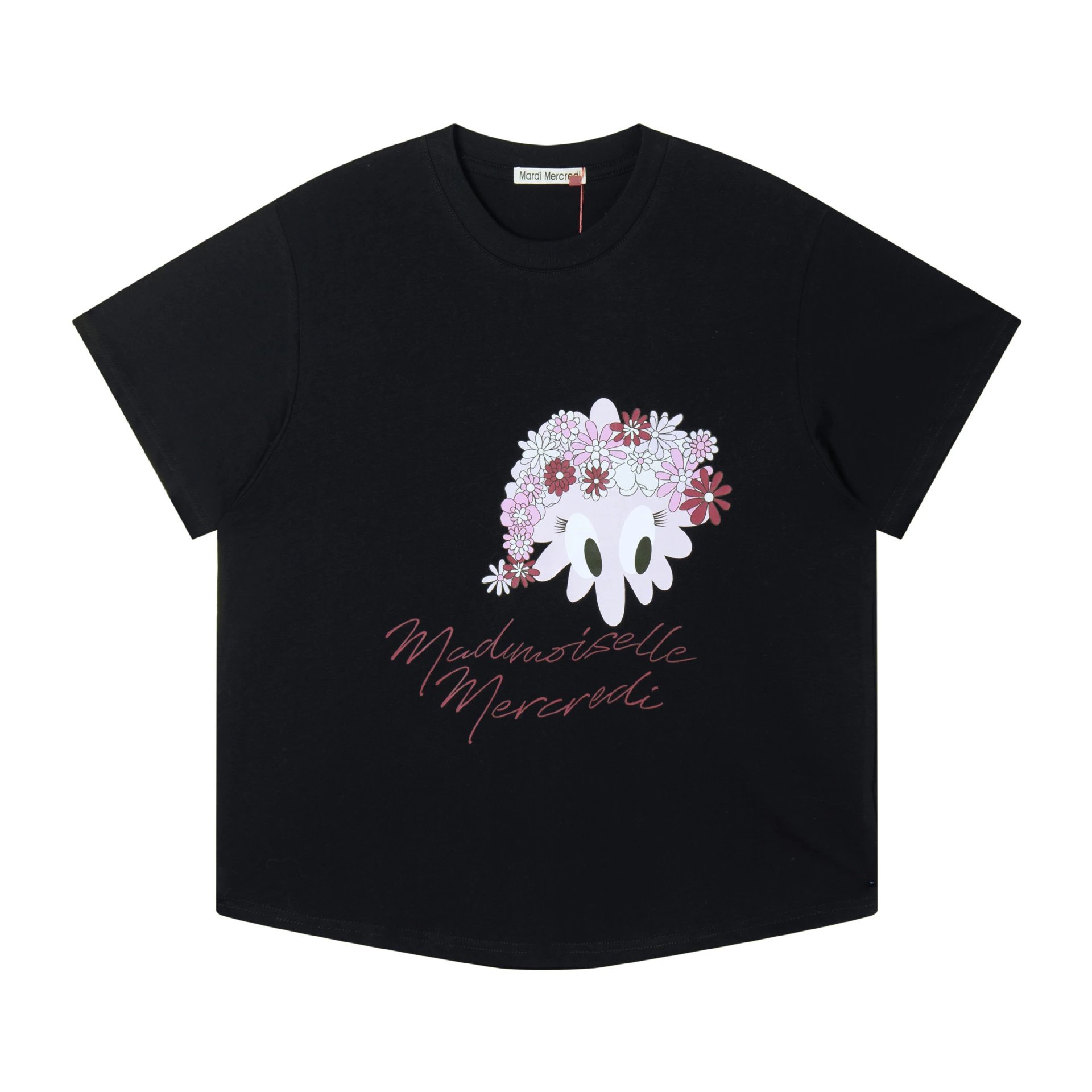 Mardi Mercredi Floral Print T-Shirt Gray - 10