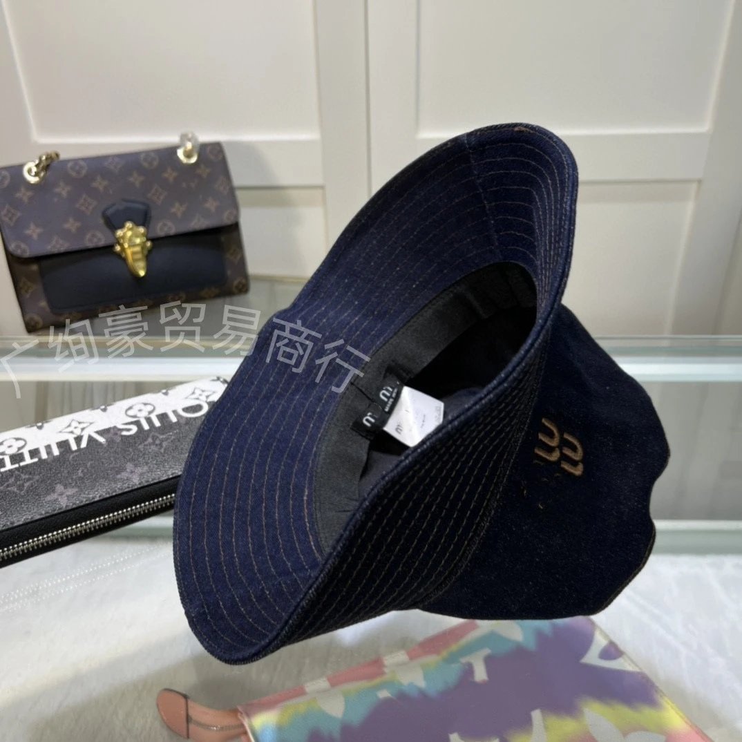 Denim Tears Bucket Hat Navy Blue Denim Hat - 5