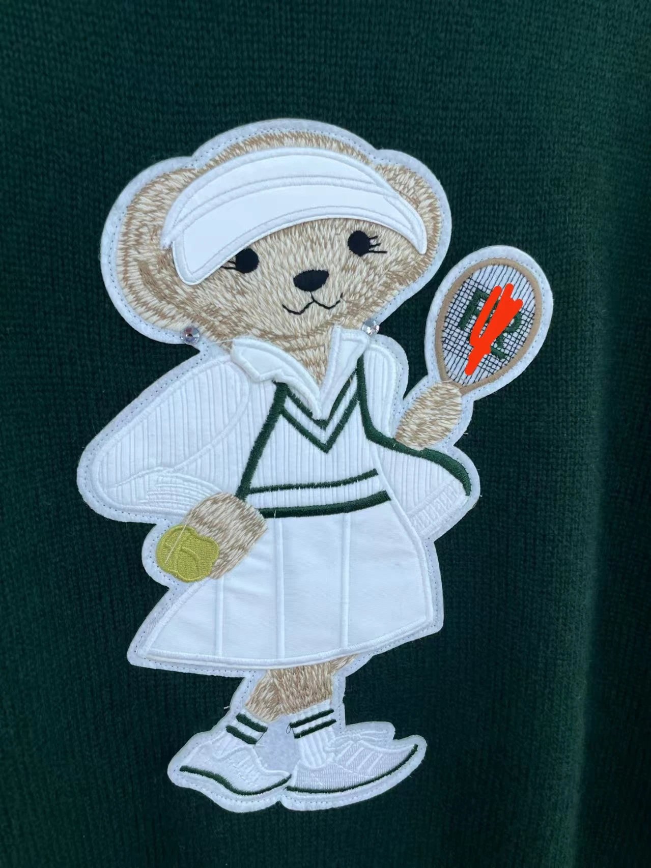 Kappa Tennis Bear Embroidered Green Sweater - 6