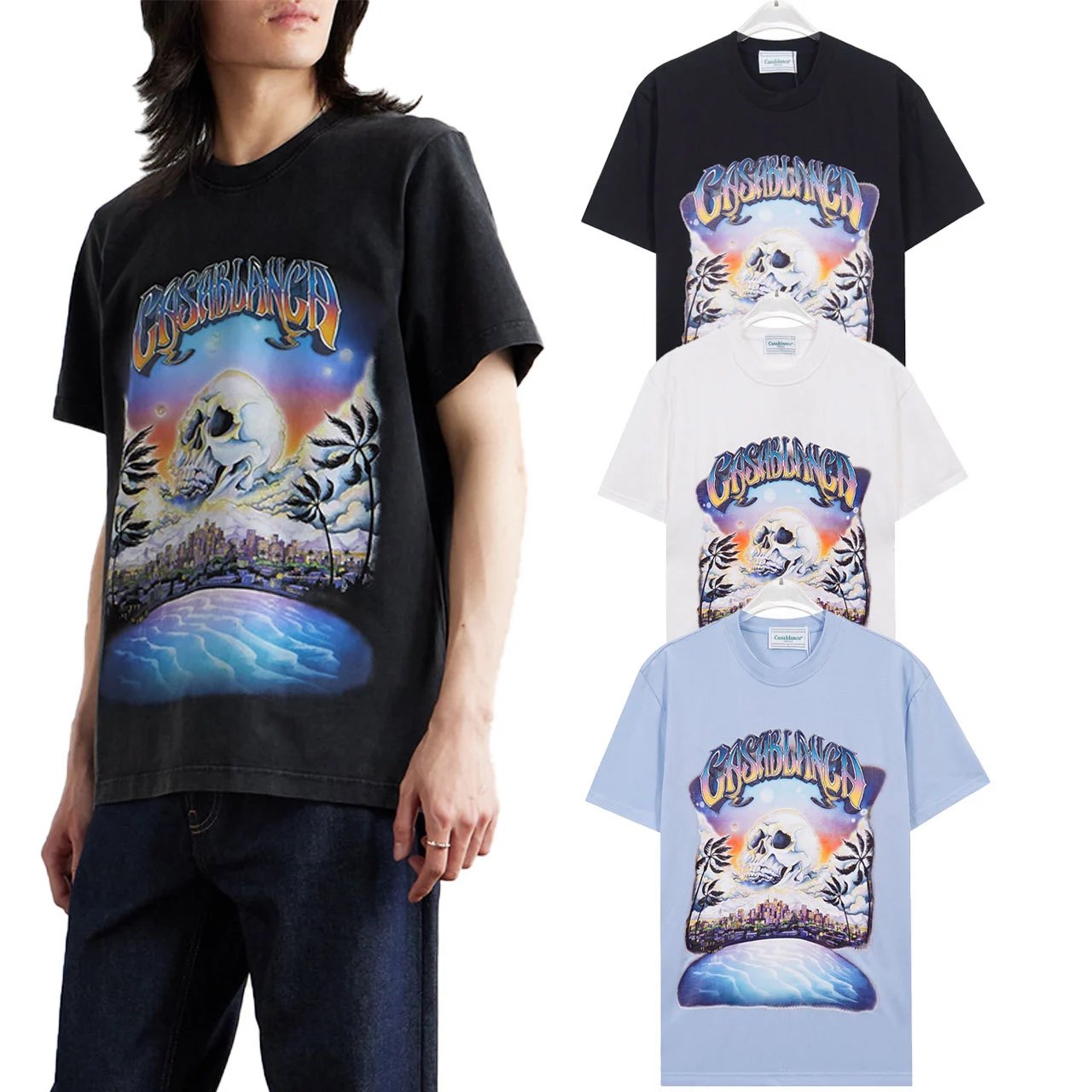 Casablanca Cosmic Circle White T-Shirt - 4