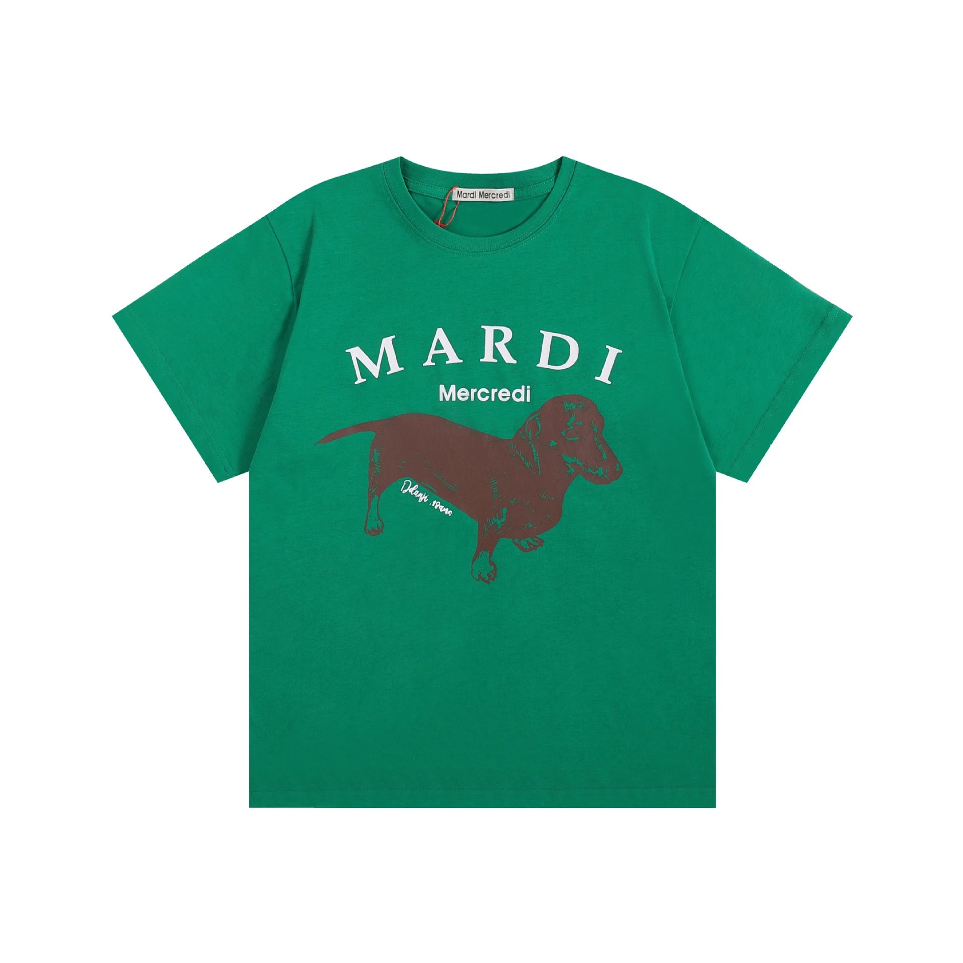 Mardi Mercredi Dachshund Graphic Tee Green T-Shirt - 6