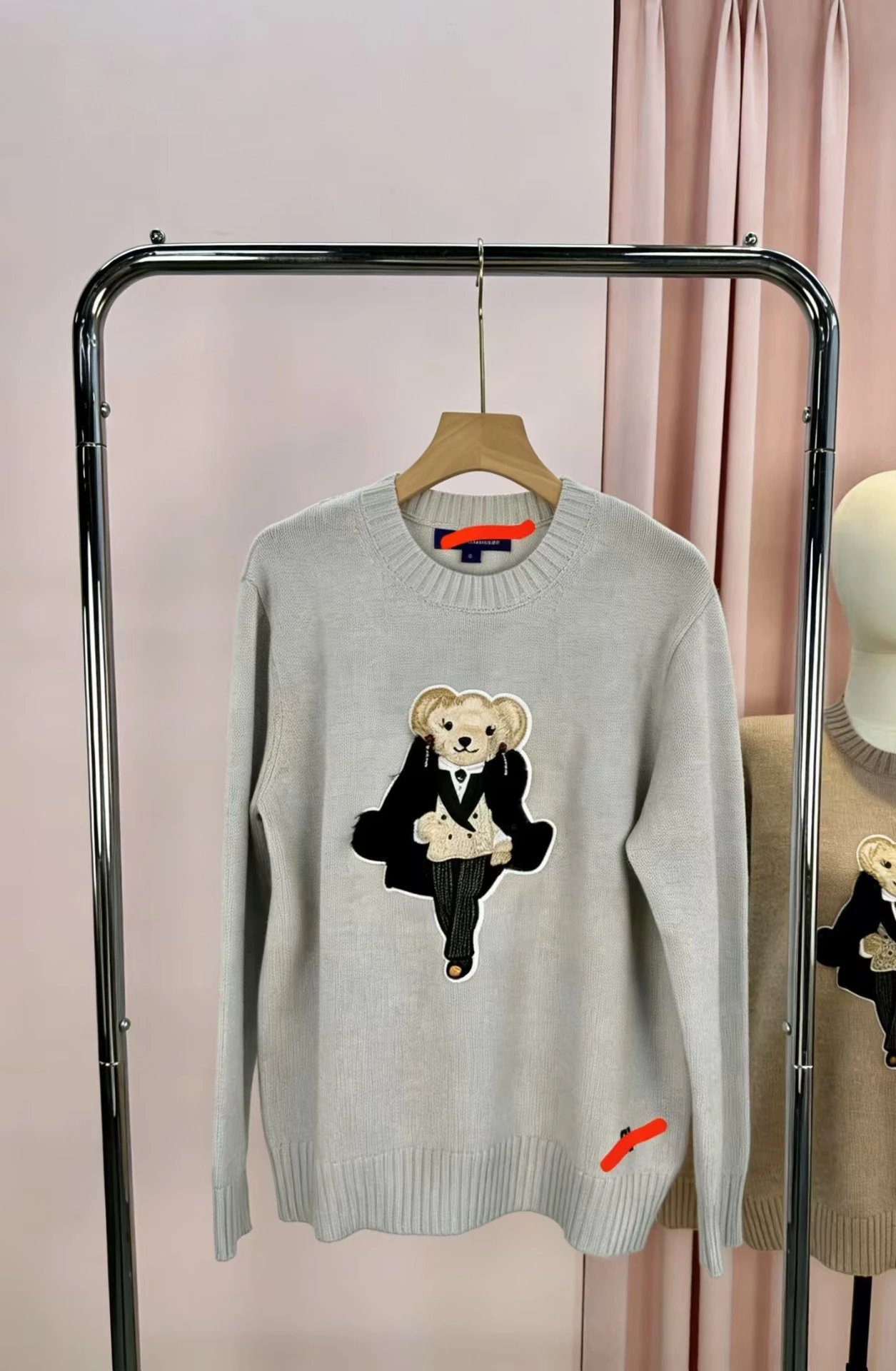 Polo Ralph Lauren Bear Embroidered Crewneck Sweater Ivory - 6