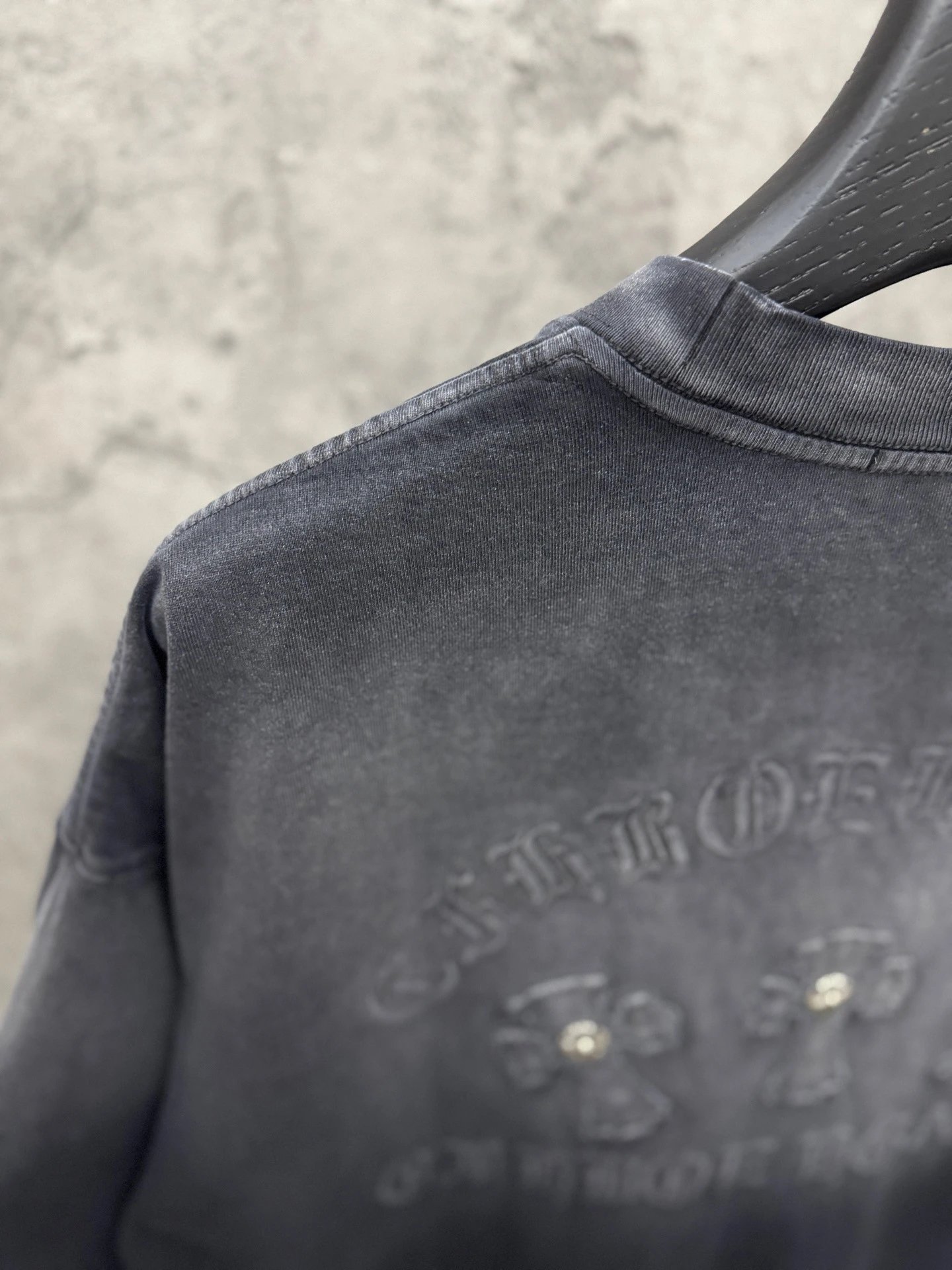 Chrome Hearts Embroidered Washed Black T-Shirt - 11