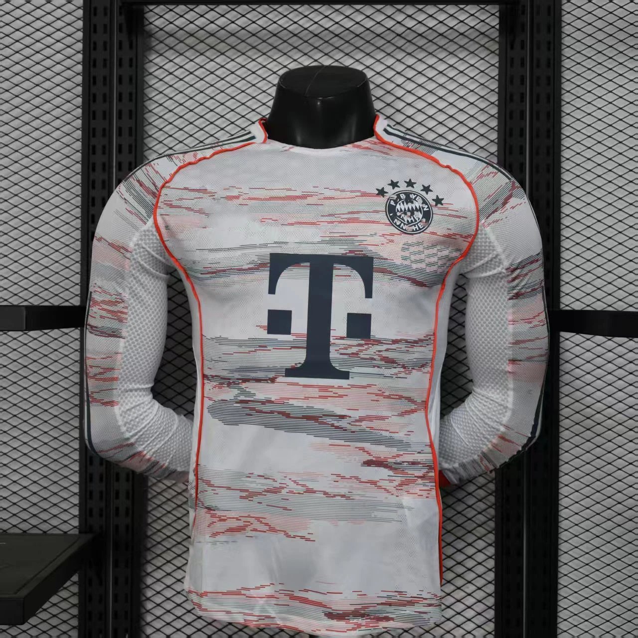 AC Milan FC Bayern Munich 2023-24 Third Jersey White Multicolor Long-Sleeve Jersey - 1