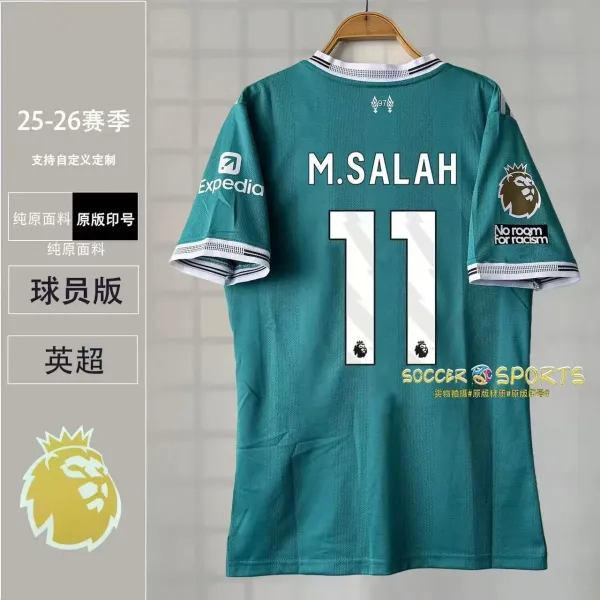 Liverpool FC 2025-26 Third Jersey Teal M. Salah #11 Player Version - 1