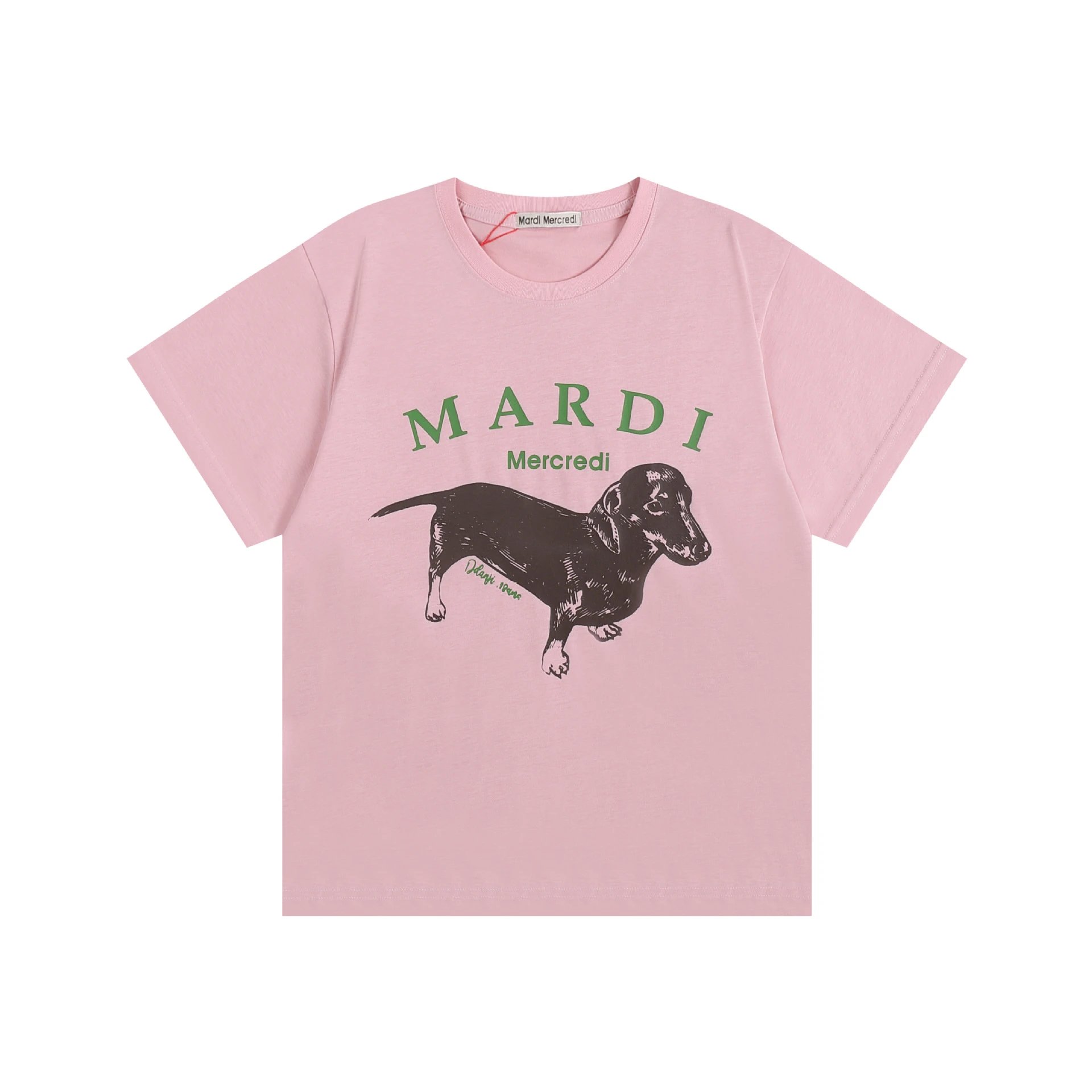 Mardi Mercredi Dachshund Graphic Tee Green T-Shirt - 8