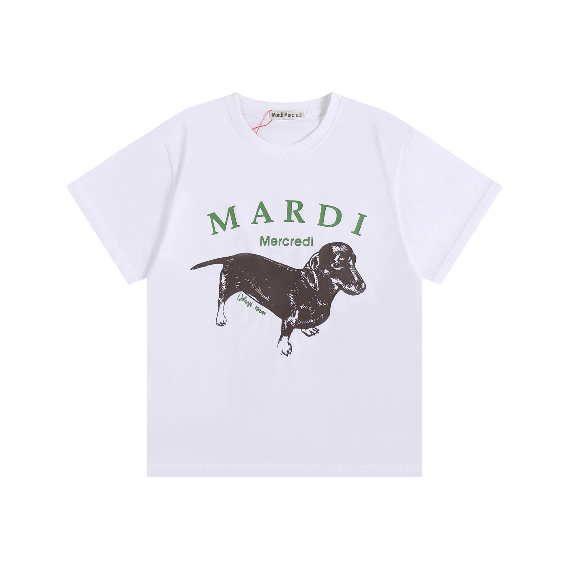 Mardi Mercredi Dachshund Graphic Tee Green T-Shirt - 11