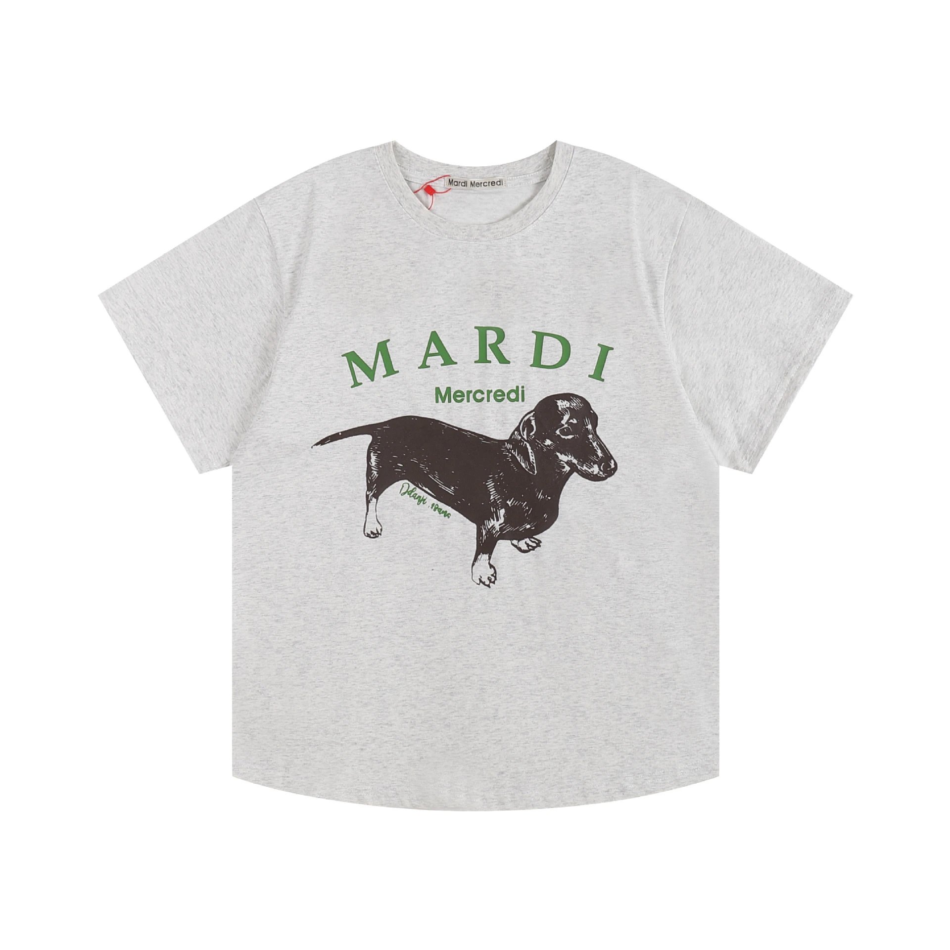 Mardi Mercredi Dachshund Graphic Tee Green T-Shirt - 12