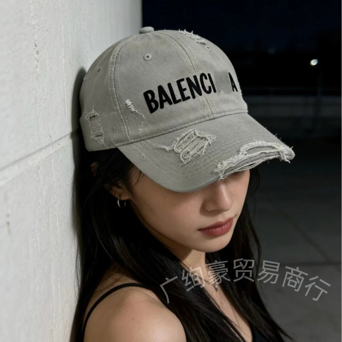 Balenciaga Hats Distressed Logo Baseball Cap image 2
