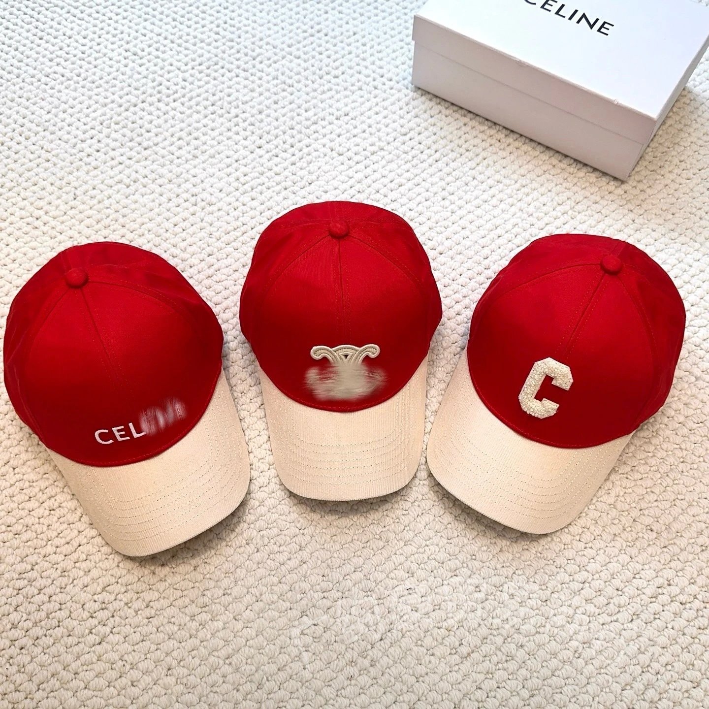 Celine Triomphe Logo Two-Tone Baseball Cap Beige - 5