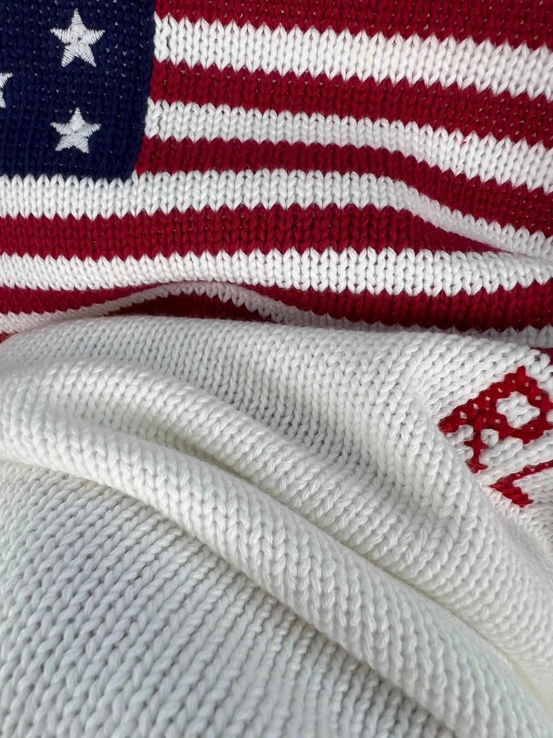 Design American Flag Knit Sweater Light Blue - 4