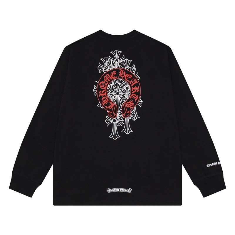 Chrome Hearts T-Shirts Graphic Long-Sleeve T-Shirt — Black 6