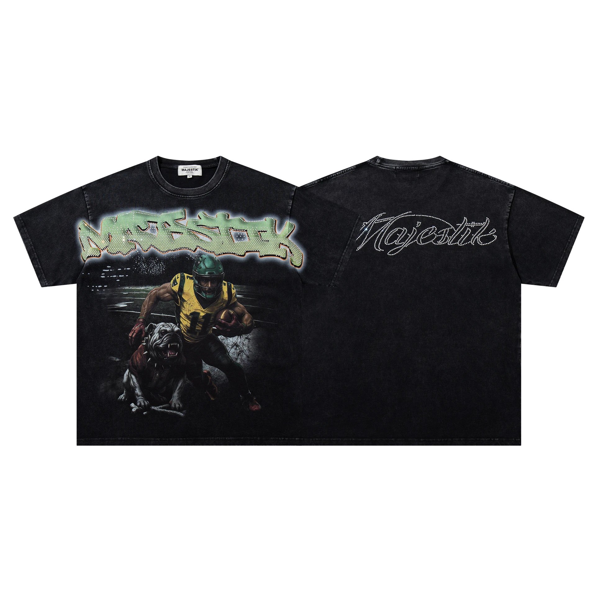 Design Majestik Racing Street Legends Oversized Graphic T-Shirt Black T-Shirts - 4