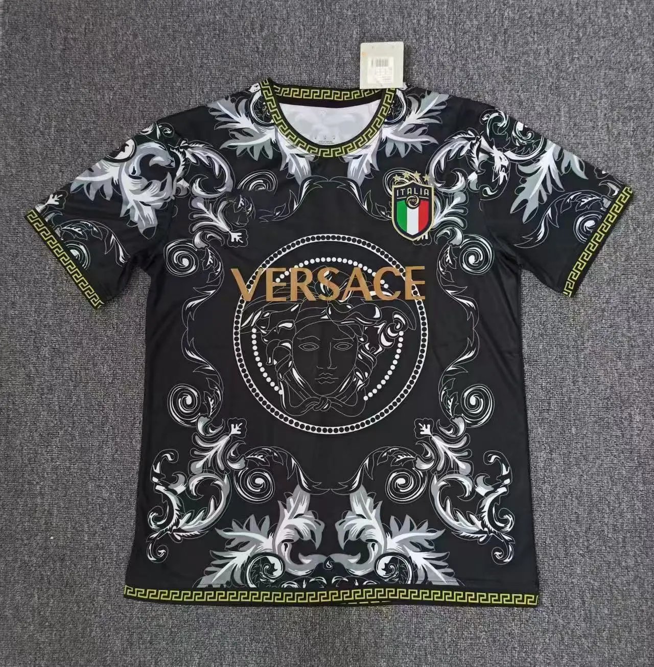 CBF Brazil Abstract Wave Pattern Black and White Jersey - 3