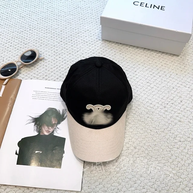 CELINE Hats Embroidered Logo Baseball Cap product detail image 6