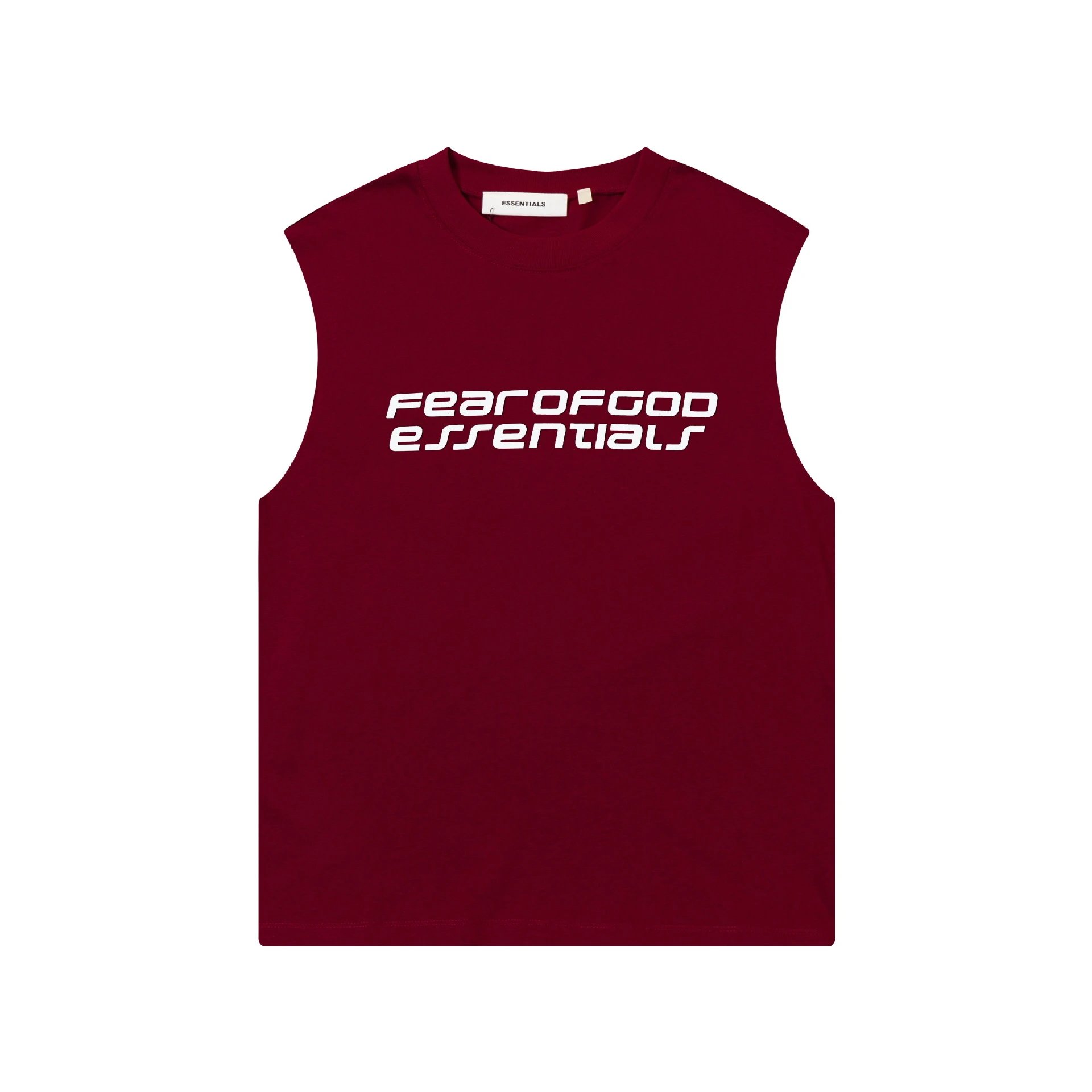 Fear of God Essentials Logo Print Navy Sleeveless Top Vest Top - 8