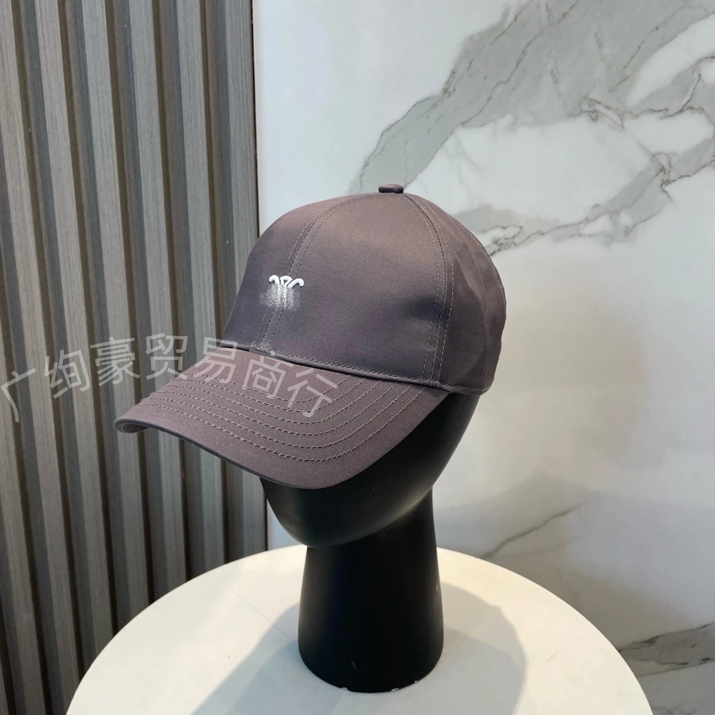 Design Embroidered Wave Logo Baseball Cap Gray - 5