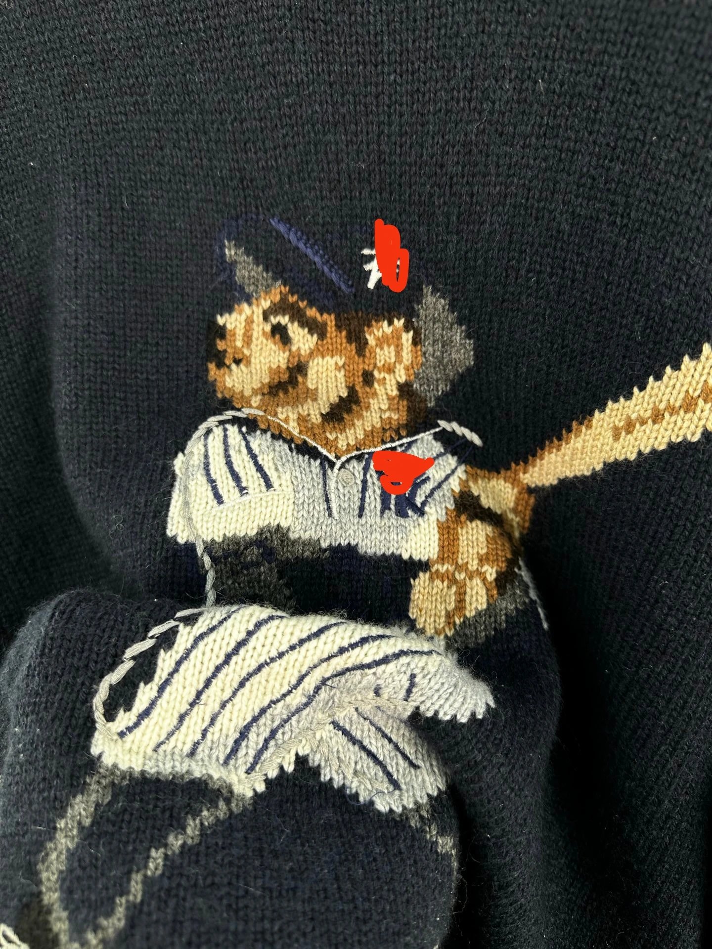 MLB x Human Made Baseball Bear Knit Sweater Navy - 16