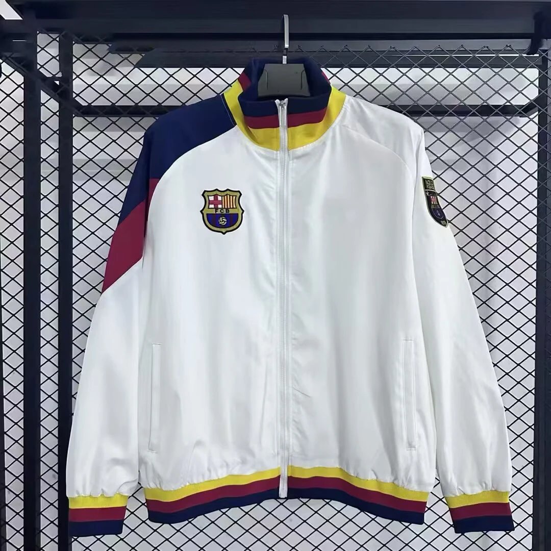 FC Barcelona Track Jacket White Multicolor Jacket Outerwear - 1