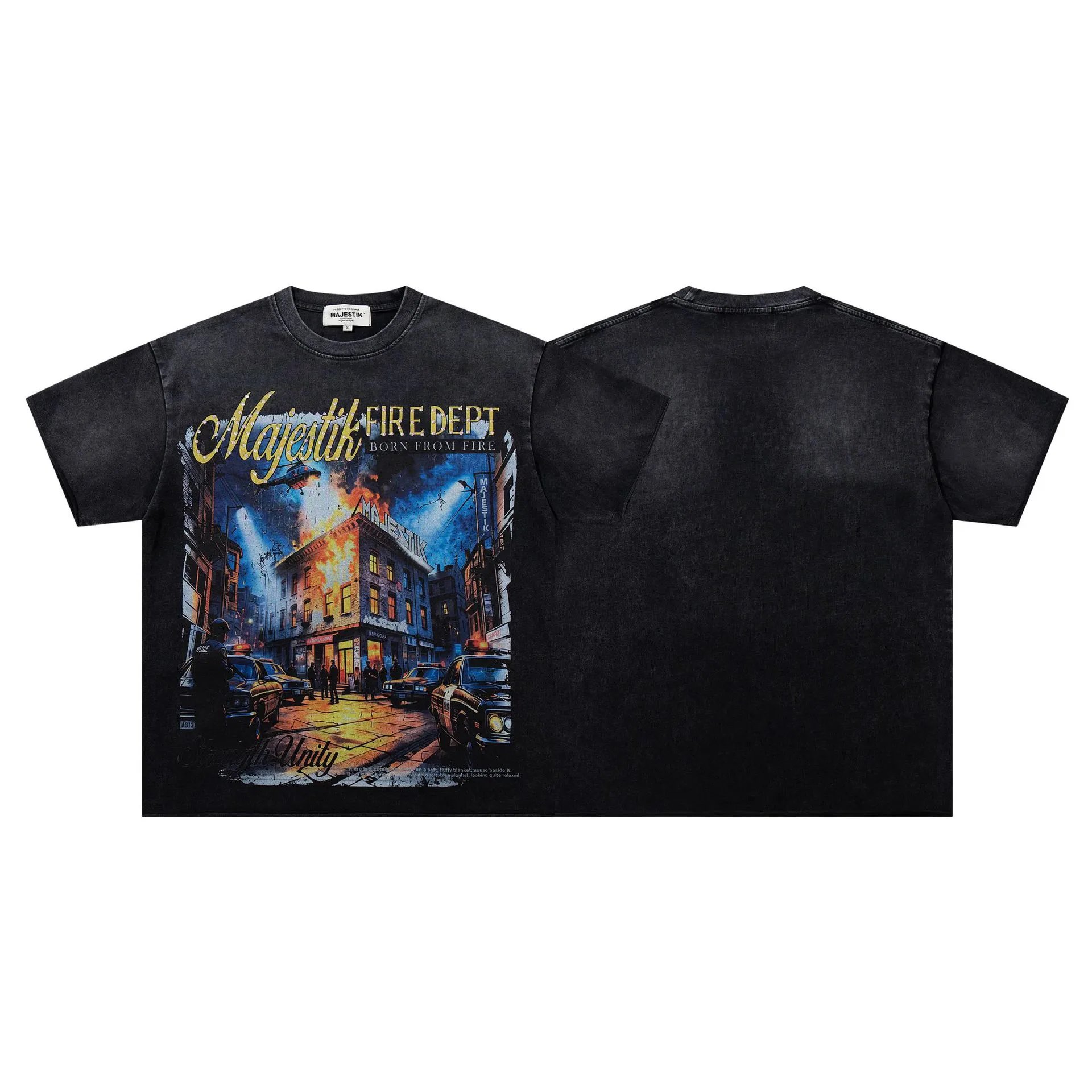 Design Majestik Racing Street Legends Oversized Graphic T-Shirt Black T-Shirts - 25