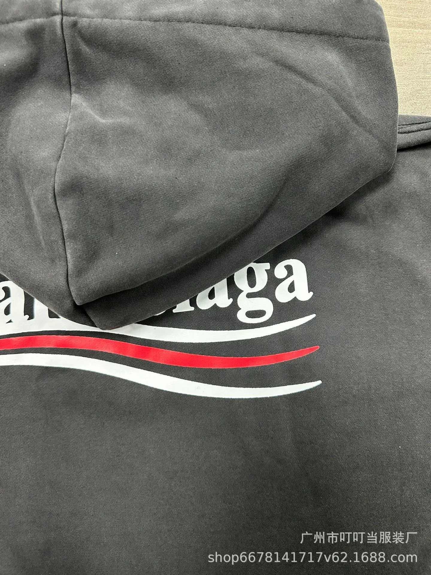 Balenciaga Graphic Print Oversized Hoodie Black - 20