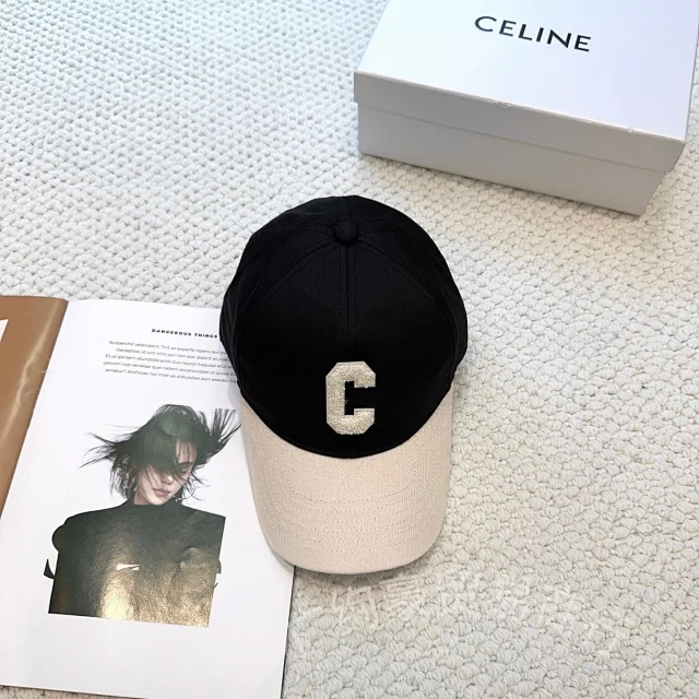 CELINE Hats Embroidered Logo Baseball Cap product detail image 8