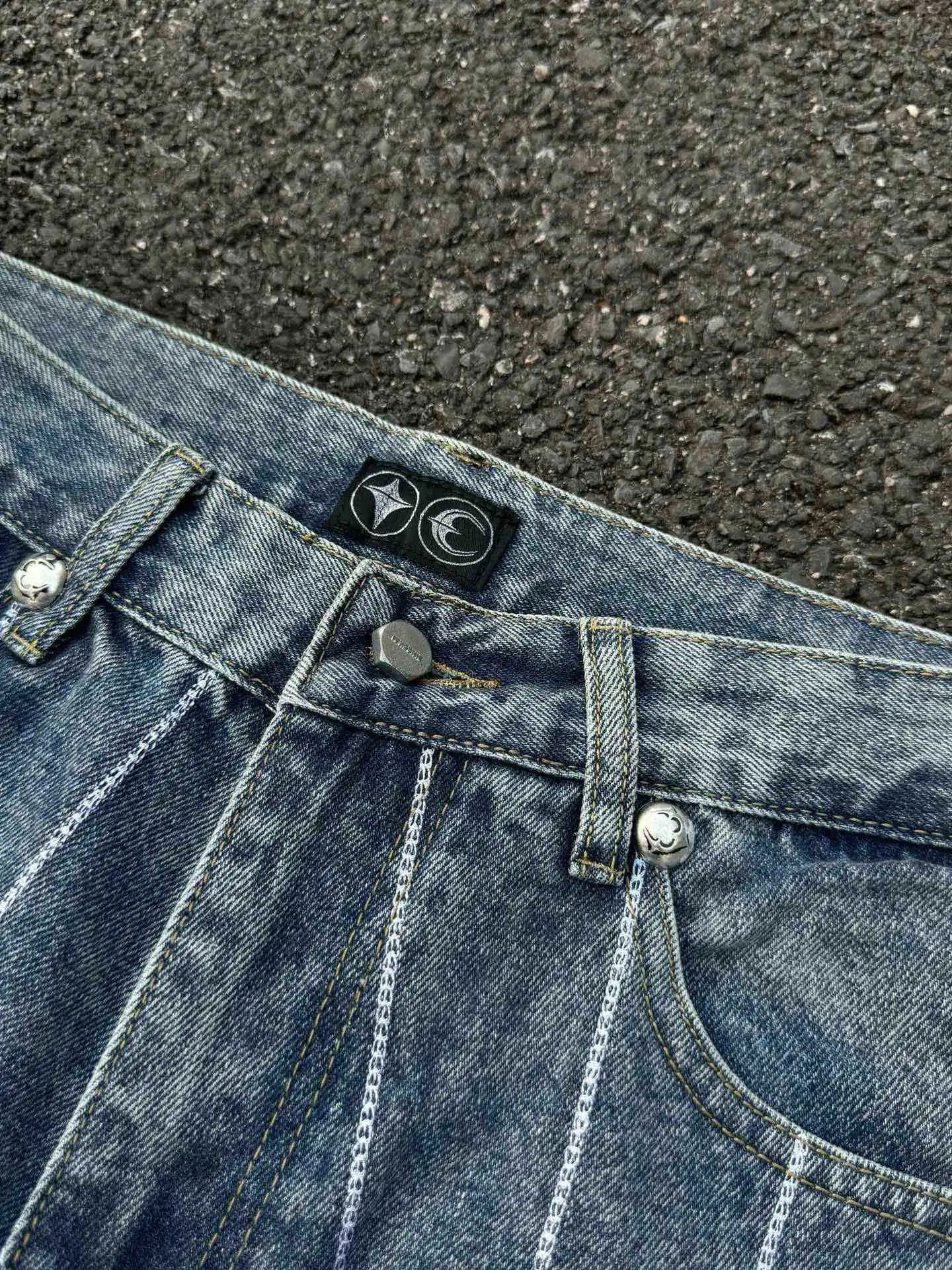 Denim Tears Starburst Embroidered Raw Hem Jeans - 21