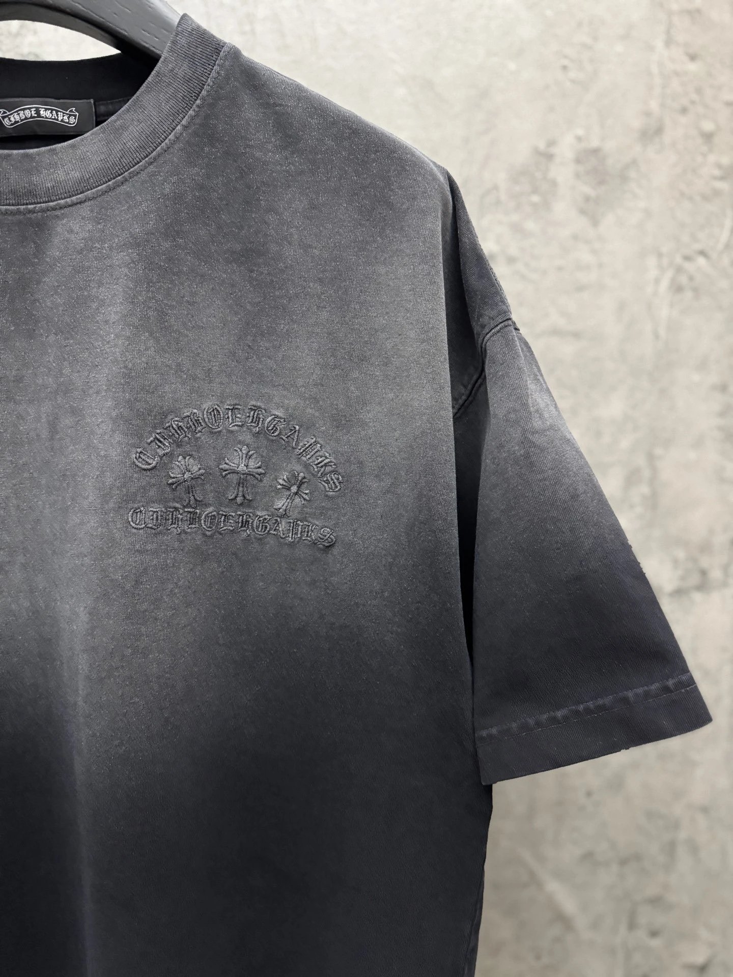 Chrome Hearts Embroidered Washed Black T-Shirt - 7