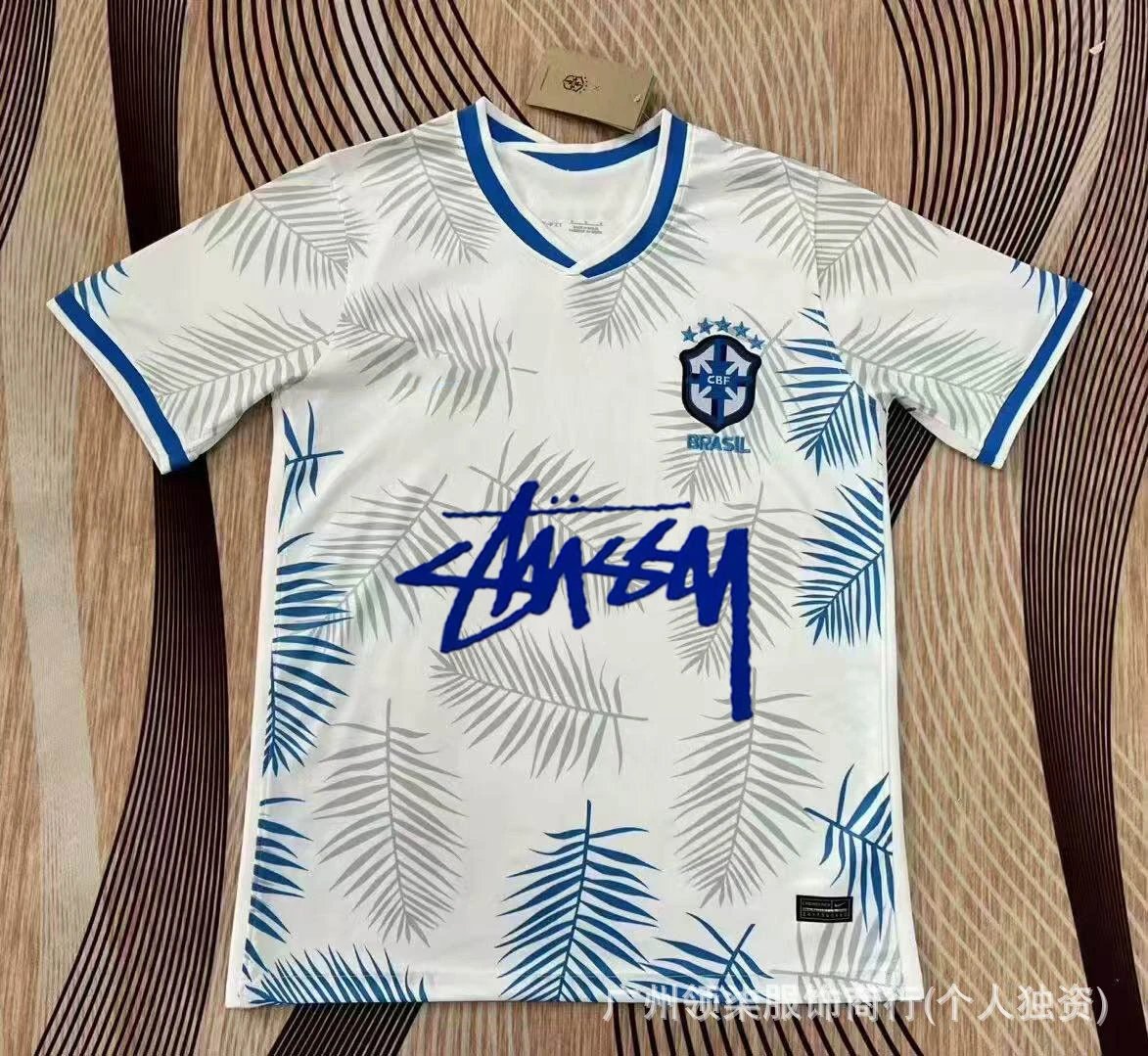 CBF Brazil National Team 2023 Away Jersey Blue Leopard Print Jersey - 10