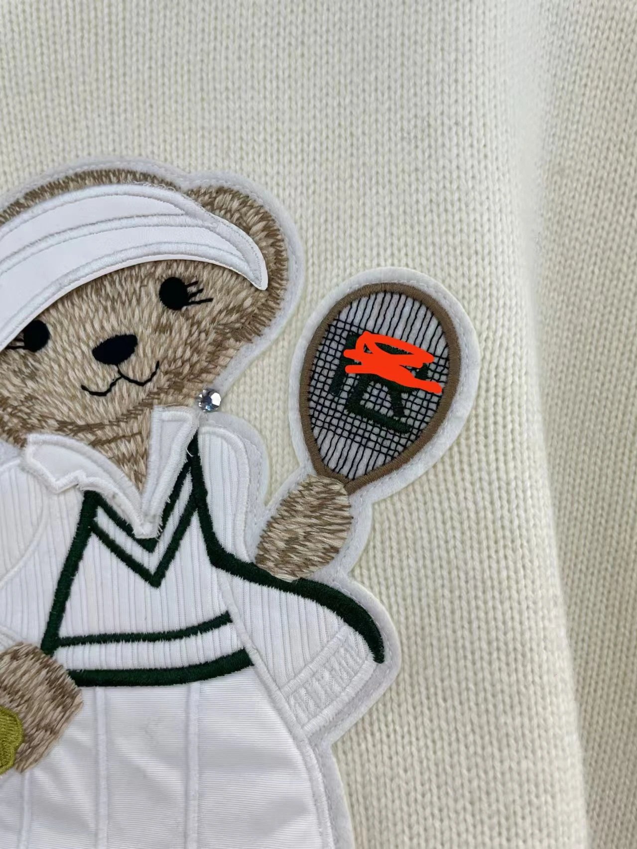 Kappa Tennis Bear Embroidered Green Sweater - 8