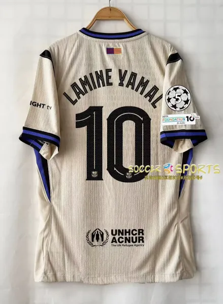 FC Barcelona Lamine Yamal #10 Away Jersey Beige - 17