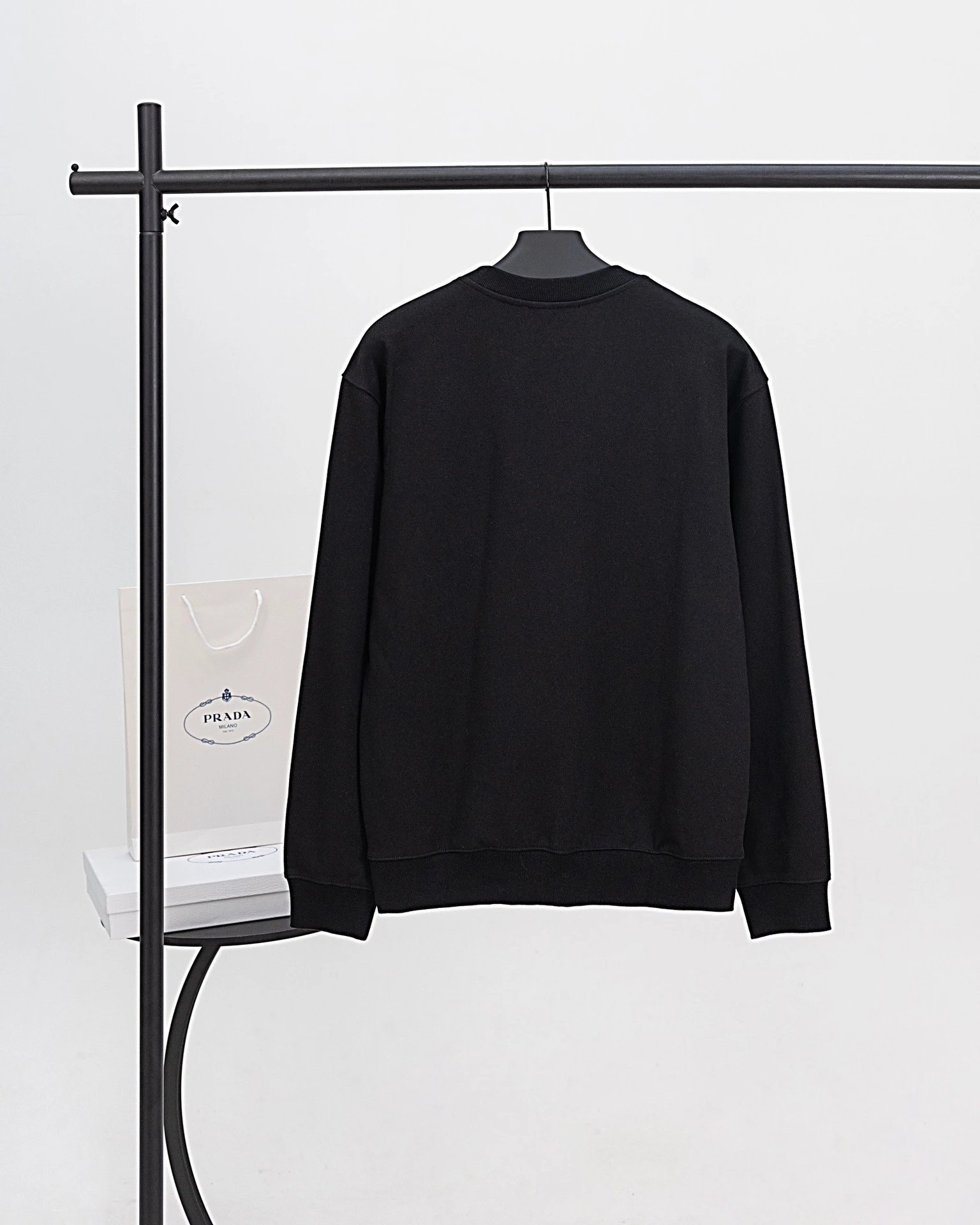 Prada Re-Nylon Logo Patch Black Hoodie - 22