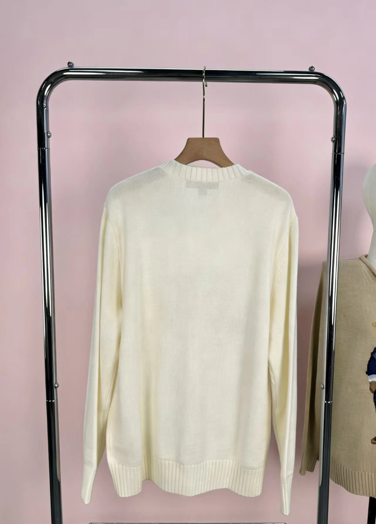 Polo Ralph Lauren Bear Embroidered Crewneck Sweater Ivory - 9