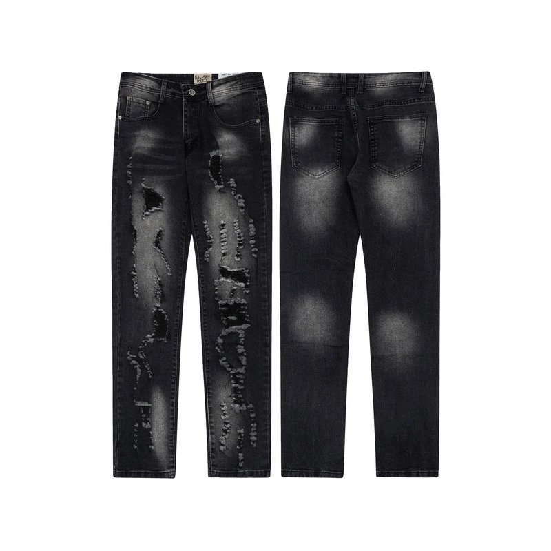 Gallery Dept Distressed Paint-Splatter Black Denim Shorts - 12