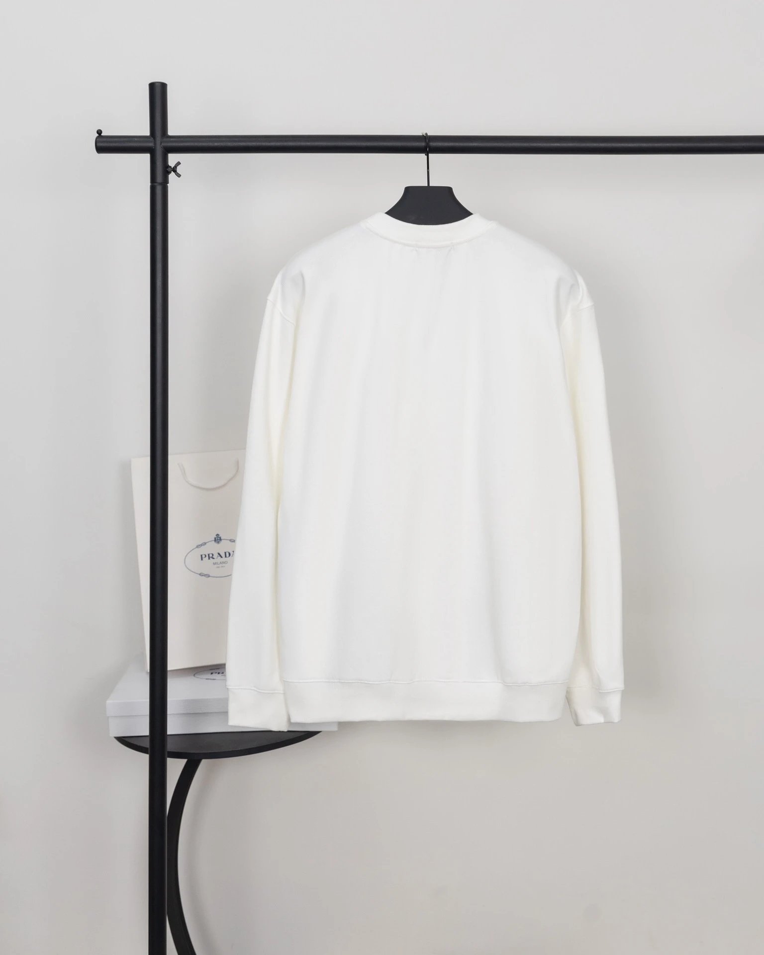 Prada Re-Nylon Logo Patch Black Hoodie - 28